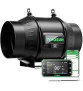 VIVOSUN T6 6" Inline Duct Fan & Temperature Humidity Controller, E42A+ WiFi-App Control AeroZesh ...