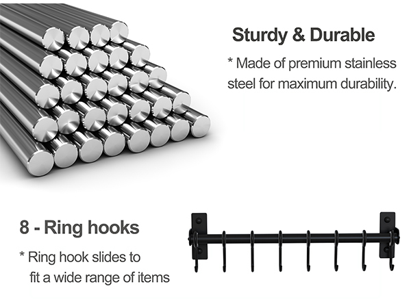 The utensil rack is made of premium stainless steel