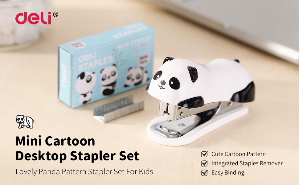 Cute Cartoon Pattern Integrated Staples Remover Easy Binding
