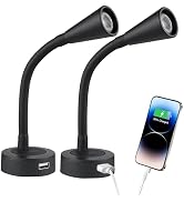 acegoo 12V LED Reading Light RV Dimmable Reading Lamp with USB Charger 12 Volt Flexible Goosneck ...