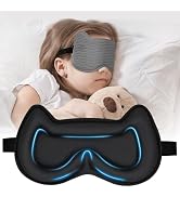 3D Kids Sleep Eye Mask: 3D Contoured Cup Sleeping Masks, Blindfold Sleep Eye Cover with Adjustabl...