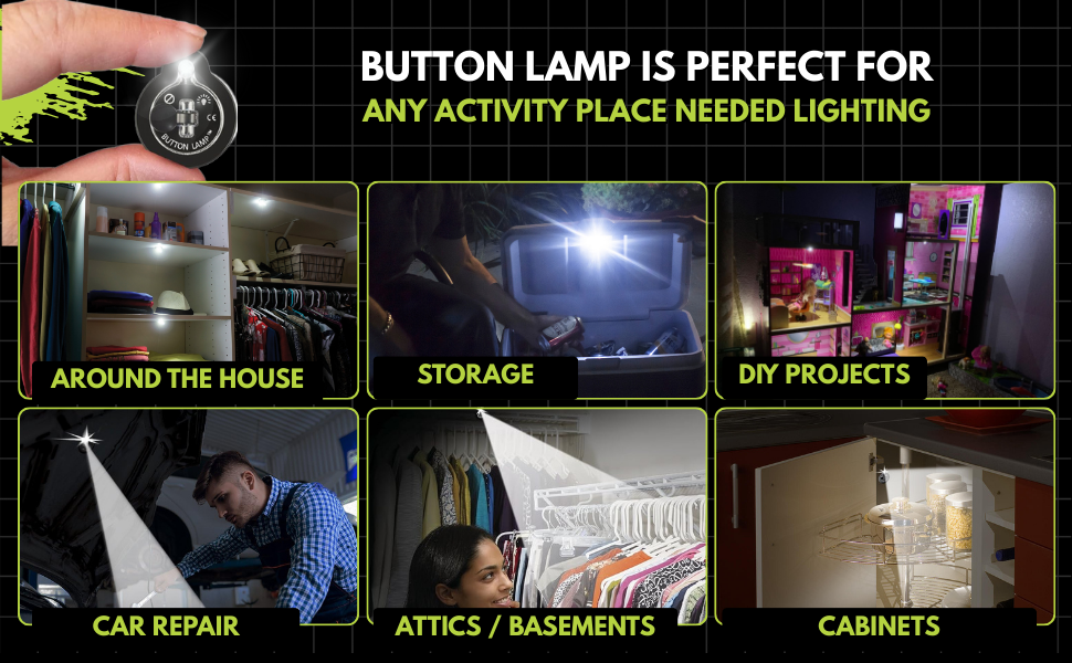 Button Lamp LED Stick on Lights