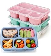 Caperci Wheat Straw Bento Snack Box Containers for Adults & Kids - Reusable Adult Lunchable Food ...
