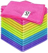 INFICRIME Microfiber Cleaning Cloths, 15 Pack Cleaning Rags, Wet and Dry Use Cleaning Towels, Hig...