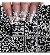 12 Sheets Christmas Nail Stickers Decals White Snowflake Nail Art Decals Snowman Reindeer Nail Ar...