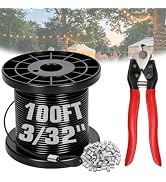 Black Vinyl Coated Wire Rope 304 Stainless Steel Coated Wire Cable-Black, 1/16" OD to 3/32" x 100...