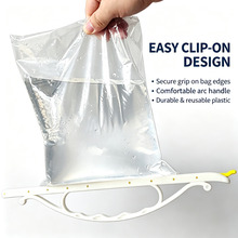Full water bag held by bag sealing clip without leaking