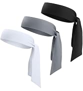 Head Ties Headband Sports Sweatband for Men Women, 3 Pack Adjustable Ninja Headband Karate Tie Ba...