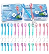 40Pack Mini Disposable Toothbrushes 5-in-1 Portable Pre-Pasted Travel Toothbrush with Toothpaste ...