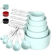 TILUCK Measuring Cups & Spoons Set, Stackable Cups and Spoons, Nesting Measure Cups with Stainles...
