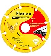 FIXLTFAST Diamond Metal Cutting Wheel 7 in for Angle Grinder Blade,Cut Off Wheel 7/8 Arbor 4/5 wi...