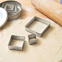 Graduated Square Cutter set with fluted edge