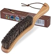 Lint Brush for Clothes with 100% Soft Horse Hair Bristle, Large Beech Wood Handle, Lint Remover f...