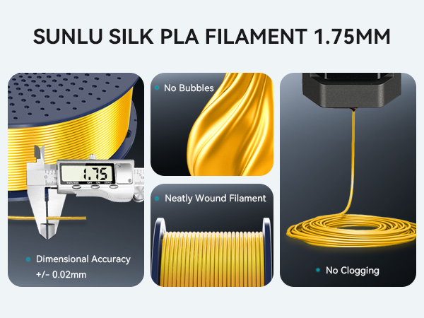 SUNLU SILK PLA 3D Printer Filament 1.75mm