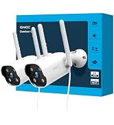 GNCC 2K Outdoor Security Camera, 24/7 Recording, Plug-in, AI, White-2P | Plug-In, 9.85ft Cord, No...