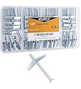 KURUI 1/8 Toggle Bolts for Drywall, 48 Pcs Heavy Duty Metal Drywall Anchors Kit, Dry Wall Anchors...