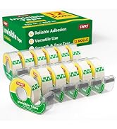 SWRT Invisible Tape with Dispensers, Matte Finish Clear Tape, 12 Rolls, 3/4 in x 800 Inches Each,...