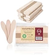 YANPROG Mini Wooden Spoons Small Tasting Spoons 3" Ice Cream Spoon 400Pcs, Natural Birch Biodegra...