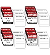TRADESAFE Lockout Tagout Locks Label, 20 English Lock Out Tag Out Padlock Labels, Danger Locked O...