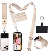 FUVLIFE Phone Lanyard Crossbody Wrist Strap, Adjustable Clip and Go Strap for Phone with Wallet C...
