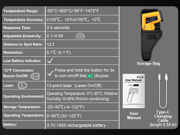 surface thermometer,digital infrared thermometer gun
