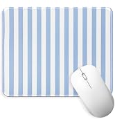 Blue Striped Desk Mouse Pad Cute Mouse Pads Kawaii Aesthetic Laptop Computer Mouse Mat Gaming Wir...