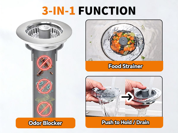 Kitchen Sink Stopper Silver 2pcs