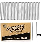 Joyhalo 6 Inch 120 Pack Landscape Staples 11 Gauge Galvanized Garden Staples, Heavy Duty Landscap...