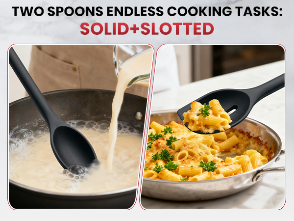 Silicone cooking spoon set