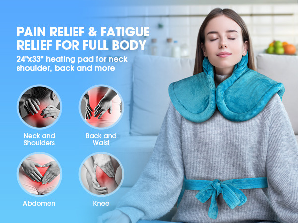 FluffyWarmth heating pad for neck and shoulders and back birthday gifts for women men mom dad