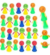 24Pcs Jumping Spring Rockets Launchers Fidget Emoticon Popper Toys for Kids Party Favors,Valentin...