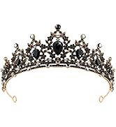 CAVETEE Black Crown for Women Gothic Crown Headpiece Halloween Decorations Birthday Tiara Vintage...