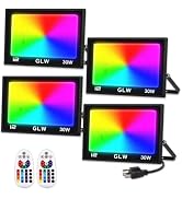 GLW RGB Flood Light 30W Color Changing Stage Lights | Floodlights IP66 Outdoor Landscape Light wi...