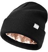 YANIBEST Satin Lined Beanie for Women Reduce Frizz Winter Hats for Women Men Silk Lining Soft Slo...