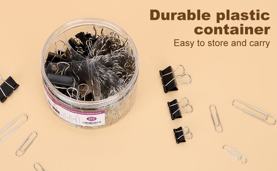 Binders & Paperclips Assorted Sizes