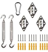 Amgo 10 Inch Hardware Kit for Triangle Sun Shade Sail Canopy, 316 Military-Grade Stainless Steel
