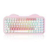 Multiple views of a compact keyboard with RGB backlighting showing different color configurations and lighting effects against a white background.