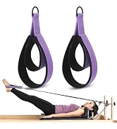 NVAAV 2PCS Pilates Double Loop Straps for Reformer Feet - Fitness and Yoga Equipment - D-Ring Exe...
