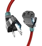 Power Cord 6.6ft (2m),Goalfish Computer Power Cable,NEMA 5-15P to C13,10A 18AWG 3 Prong TV Power ...