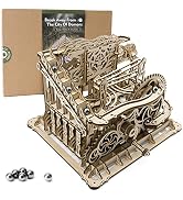 OWNONE 1 3D Wooden Puzzle Marble Run for Adults, DIY Marble Run Wooden Model Kits to Build, Woode...