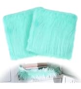 2 Pcs School Locker Rugs - 10" x 10" Mini Locker Decorations for Girls, Soft Fluffy Area Carpet w...