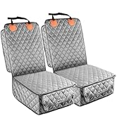 PETICON Front Seat Cover 2 Pack, Full Protection Dog Car Seat Cover with Side Flaps, Nonslip Scra...
