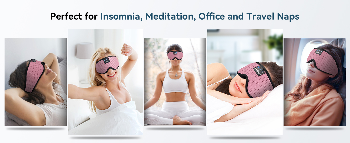 sleep headphones bluetooth sleep eye mask headphones headband for side sleepers cool gadgets gift