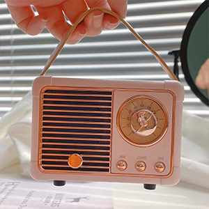 Retro Wireless Mini Portable Bluetooth Speaker Vintage Room Decor Pink Gift