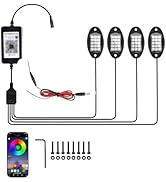 WZP 4 Pods RGB LED Rock Lights, Multicolor Underglow LED Light Kit with APP Control & Music Mode,...