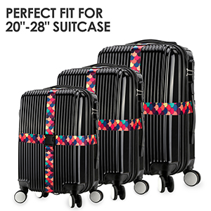 2 Pack Personalized Luggage Straps for Suitcase
