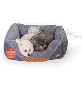 K&H Pet Products Thermo-Pet Lounge Sleeper Indoor Heated Pet Bed for Dogs & Cats, Bolstered Warm ...