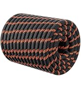 Double Braided Arborist Rigging Rope - 1/2 in X 150 ft 48 Strands Outdoor Pulling Heavy Duty Poly...