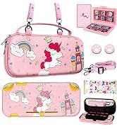 Gurgitat 7in1 Unicorn Switch Lite Case for Nintendo Switch Lite Carrying Cases Girly Teens Protec...