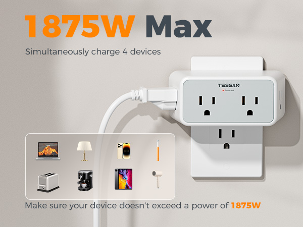 Multiplug wall outlet